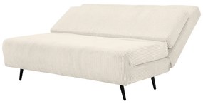 Krémszínű kordbársony kinyitható kanapé 140 cm Mallory – Støraa