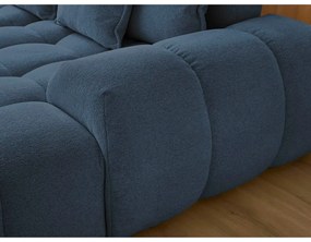 Sötétkék zsenília kinyitható-tárolóhelyes sarokkanapé (bal oldali-U alakú) Everest – Bobochic Paris