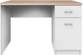 PC asztal 1d1s, DTD laminált, fehér/tölgy sonoma, TOPTY TYP 09