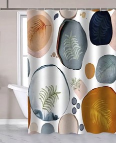 Zuhanyfüggöny 180x180cm, poliészter, buborék/páfrány