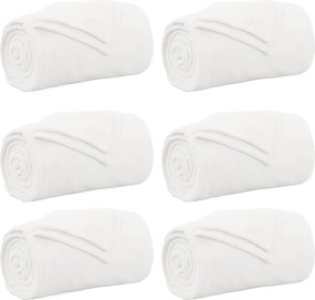 vidaXL Takarók 6 pcs Fehér 130 x 150 cm Gyapjú