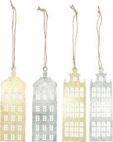 Medál házikó fém mix 9x27cm