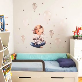 INSPIO Falmatrica gyerekszobába - Krémszínű hőlégballonok