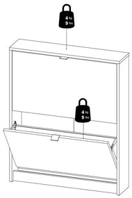 Fekete billenő ajtós cipőtartó Shoes – Tvilum