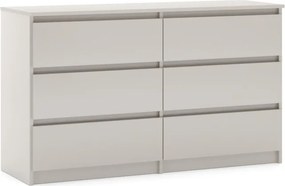 SIMPLE komód 120 cm, 6 fiók, kasmír