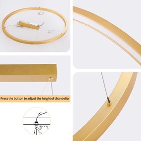 Brilagi - LED dimmelhető kábeles csillár PORTOFINO LED/60W/230V Ø 80 cm arany +távirányító