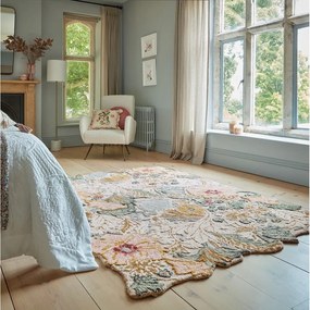 Világos rózsaszín kézi szövésű gyapjú szőnyeg 200x290 cm Daphne Shaped Floral – Flair Rugs