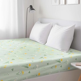 Goldea pamut gumis lepedő - mező, zöld melanzs alapon 80 x 200 cm