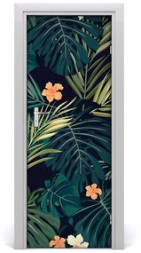 Ajtó tapéta Hawaii virágok 75x205 cm