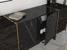 Konzolasztal Veyron - Black, Gold