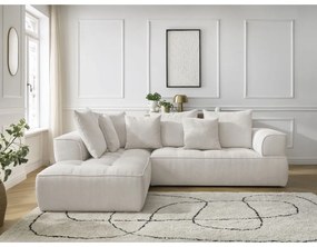 Bézs zsenília sarokkanapé (bal oldali-L alakú) Whesley – Bobochic Paris