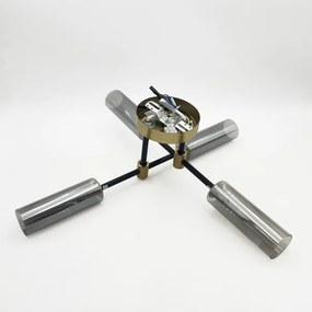 Felületre szerelt csillár TESSA 4xG9/8W/230V sárgaréz/füstfekete