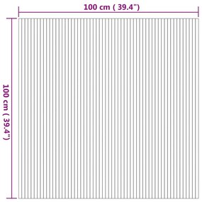 négyszögletű természetes bambusz szőnyeg 100 x 100 cm