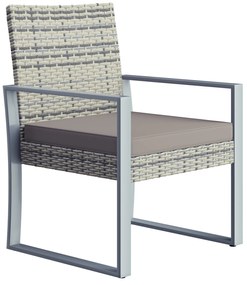 Casaria® Rattan erkélygarnitúra 1+2 - szürke