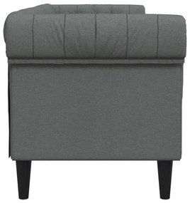 sötétszürke 3 személyes szövet Chesterfield kanapé