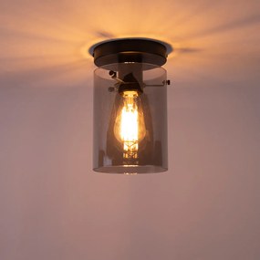 Design mennyezeti lámpa fekete füstüveggel - Dome