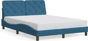 vidaXL kék bársony ágykeret matrac nélkül 120 x 200 cm