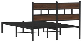 barna tölgy színű fejtámlás ágykeret matrac nélkül 120 x 200 cm