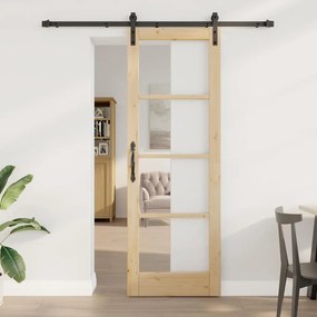 Csúszó ajtó ORKDAL Barna 73.5 x 211 cm Tömör fenyőfa