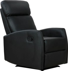 HOMCOM Dönthető Relax Fotel, Állítható és Ergonomikus, PU Bőr Kárpitozással, Párnázással, Otthonra és Irodára, 65x92x100 cm, Fekete | Aosom