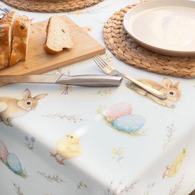 Goldea húsvéti szögletes teflonos asztalterítő - vidám húsvét 100 x 100 cm