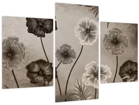 Kép - Rajzolt virágok (90x60 cm)