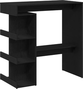 vidaXL Bárasztal polcokkal Fekete tölgy 100 x 48 x 101,5 cm Faanyag