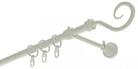 Siera horog egysoros fém karnis szett fehér 120 cm