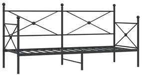kanapéágy matrac nélkül fekete 90x200 cm acél