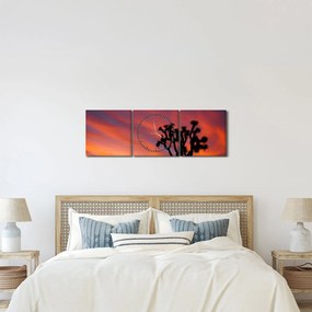 Naplemente egy fa sziluettje felett (órával) (90x30 cm)