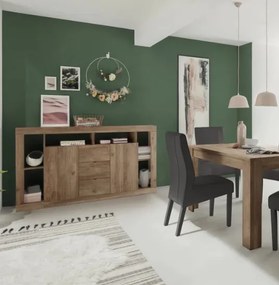 RIMINI komód, kétajtós, háromfiókos – Mercure tölgy