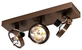 Design spotlámpa sötét bronz 3-lámpás forgatható és dönthető - Go