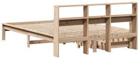 tömör fenyőfa könyvespolcos ágy matrac nélkül 120 x 200 cm
