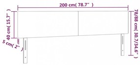fekete szövet LED-es fejtámla 200x5x78/88 cm