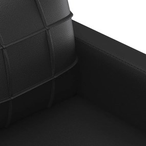 2 személyes fekete műbőr kanapé 120 cm