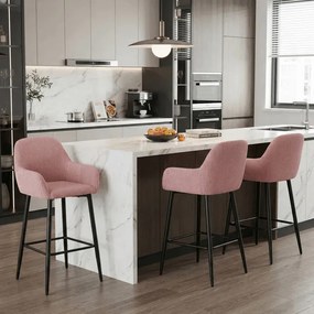 Barová židle, růžová, látka,AUB-V4009 PINK6
