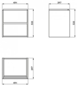 Cersanit - Crea szekrény a mosogató alatt 50cm, fehér fényes, S924-002