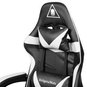 Kruger&amp;Matz GX-150 játékszék Fehér és fekete.