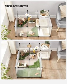 BEN átlátszó műanyag állatkarám, 143x71x47cm, átlátszó SongmicsHome