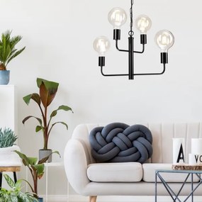 Csillár láncon ORLANDO 4xE27/60W/230V fekete