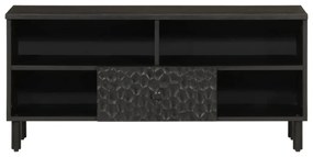 fekete tömör mangófa TV-szekrény 100 x 33 x 46 cm