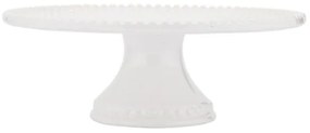 Krém fehér porcelán talpas tortatál / süteményes tál - 27,5 cm