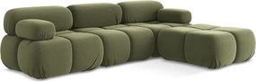 Világoszöld bársony moduláris sarokkanapé Lokua – Makamii
