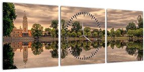 A tó és a fák képe (órával) (90x30 cm)
