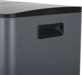 Sötétszürke acél szelektív pedálos szemetes 2x20 l Aliya – Spirella