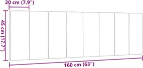 sötétszürke szövet fejtámla párna Hanko 160 cm