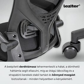 Flexo ergonomikus irodai forgószék deréktámasszal fekete