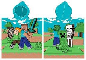 Minecraft Field strand törölköző poncsó 50x115 cm