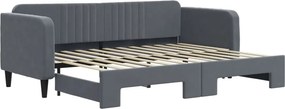 vidaXL sötétszürke kihúzható bársony heverő 80 x 200 cm