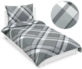 Bellatex Satin lepedő Káro szürke , 140 x 200 cm,70 x 90 cm, 140 x 200 cm, 70 x 90 cm